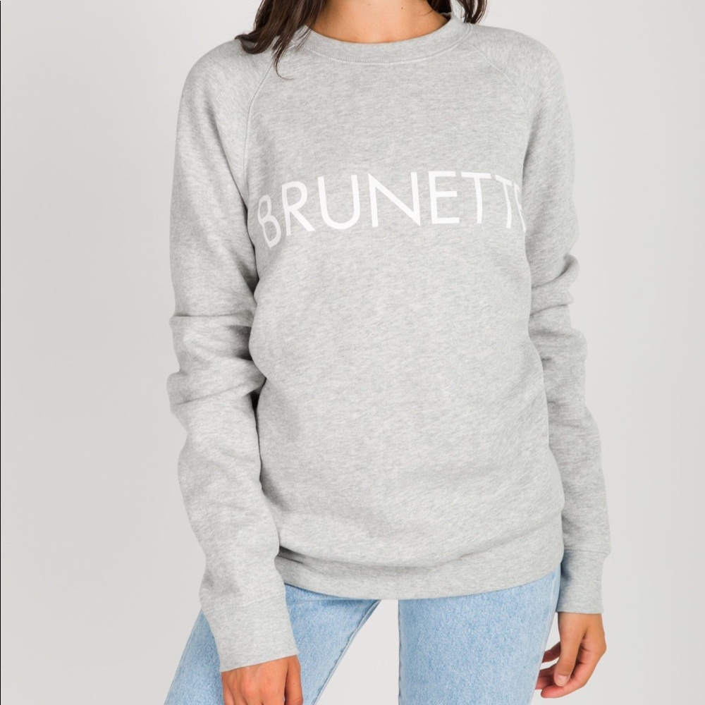 The "BRUNETTE" L CrewNeck Sweatshirt | Pebble Grey